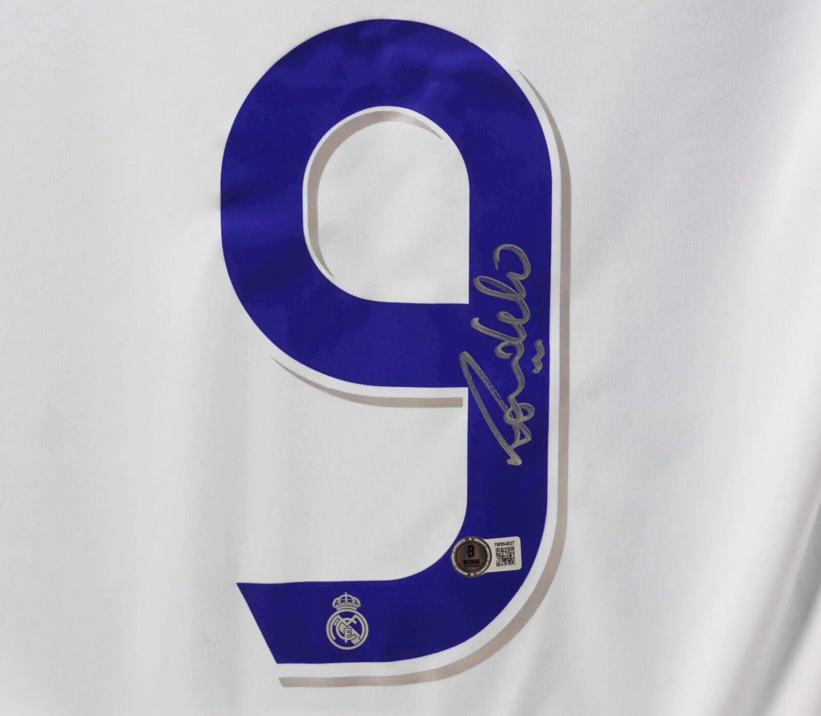 Ronaldo Nazario Signed Real Madrid Home Soccer Jersey #9 with Beckett Witness